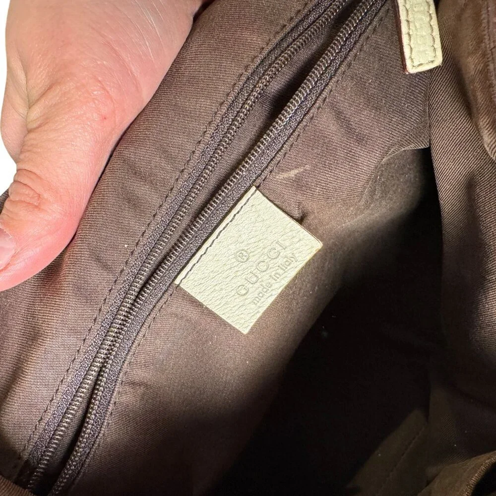 Gucci Beige/Cream GG Canvas and Leather Abbey D-Ring Small Mini Tote Handbag - Picture 11 of 12